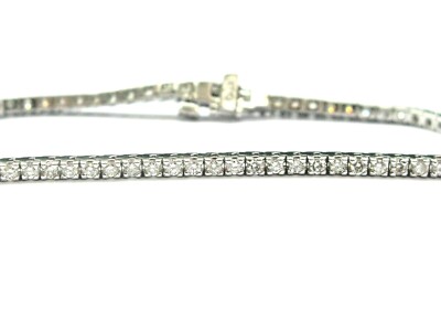 Tennisarmband Rundschliff Diamant 4 Krappen 18 Kt Weißgold 1,50 kt 7 56 Steine