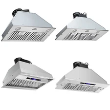 Built-in Range Hood 30/36in Insert Vent Hood 800/900CFM Kitchen Stove LEDs