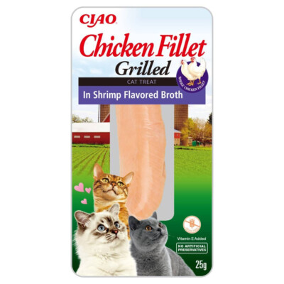 Inaba Ciao 25g Snack Für Katzen Gegrillte Hähnchenbrust In Garnelenbrühe