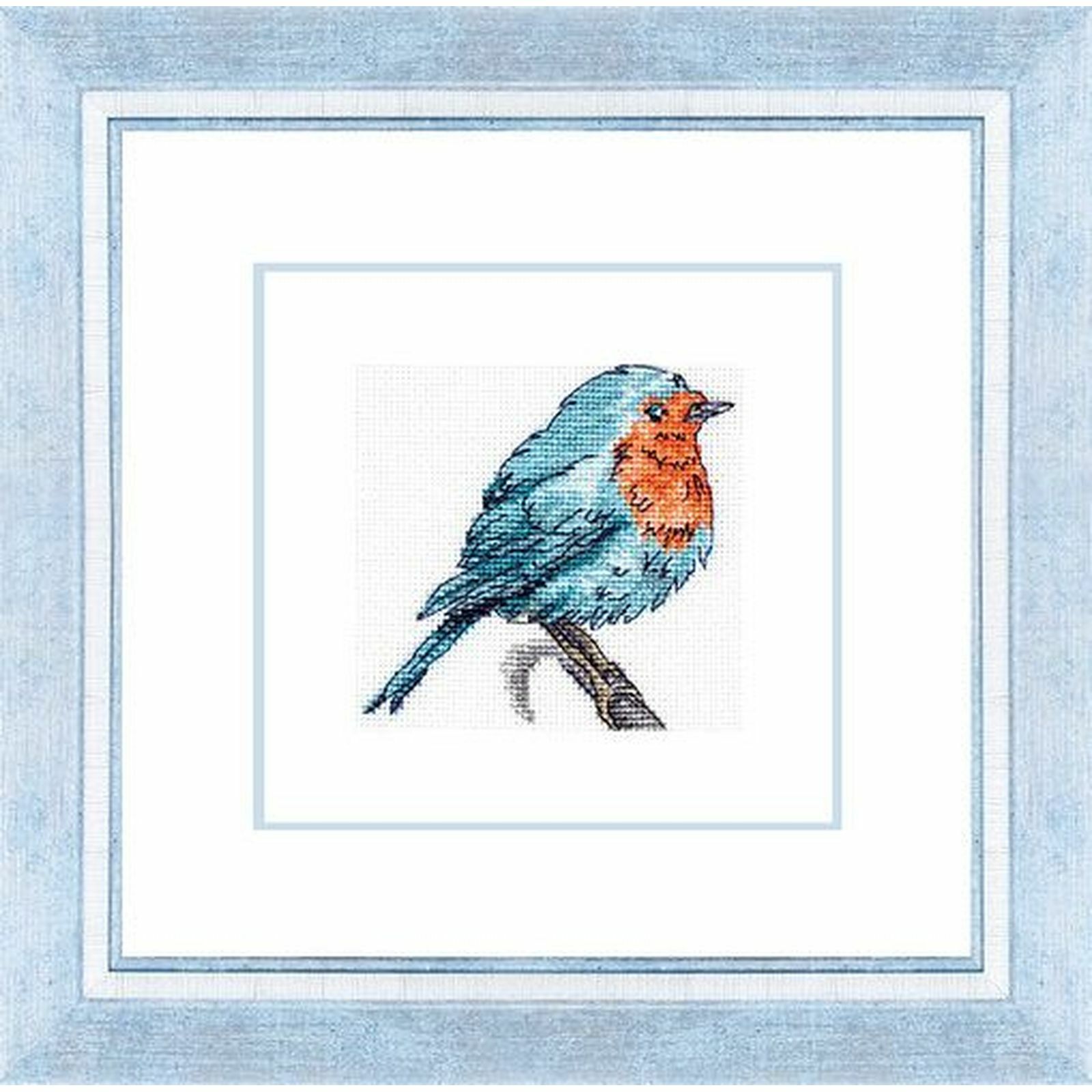 Broderie point de croix oiseau Luca-S R01 un motif poétique à créer chez soi