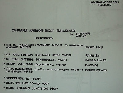 REPRO INDIANA HARBOR BELT IHB 1994 DISPONENTEN TRACK CHART CP UP NS EJ&E IC GTW 