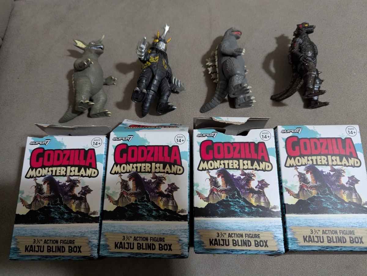 Super 7,Godzilla,ReAction,Monster Island, BlindBox,Setof4,With