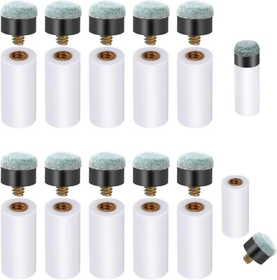 GEEHUA 10 Sets Screw on Pool Cue Tips Replacement Billiard Cue Tips with White Pool...