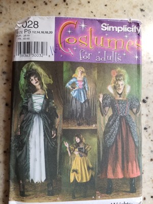 Simplicity 4028 Goth Punk Zombie Costume Misses Plus Size UNCUT