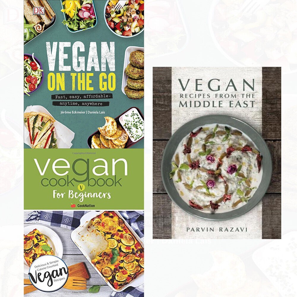 Vegan Recipes from the Middle East 3 Books Collection Set Vegan on the Go NEW