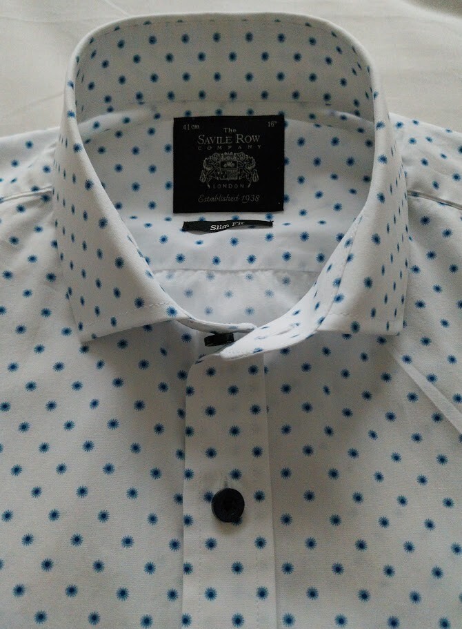 FILA Camicia scuola uomo Moss Esq formale casual bianca con geometria blu 16'' NUOVA