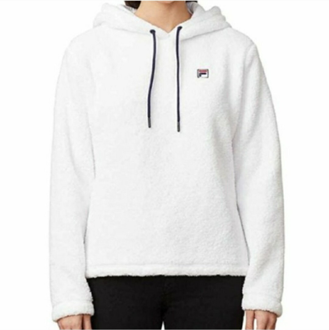 FILA Felpa con cappuccio da donna bianca Josephine Sherpa taglia L