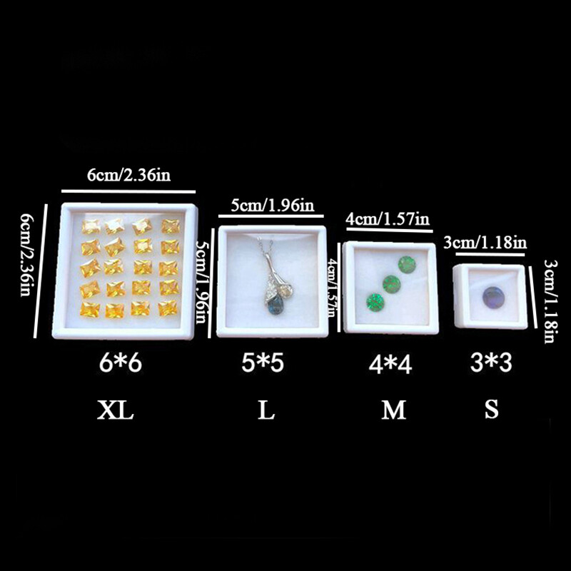 Diamond Display Case Jewelry Storage Box Gem Holder Container Organizer