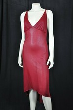 Burgundy Spaghetti Strap High Low Hemline DRESS Clubwear Exotic Dance Gown S/M