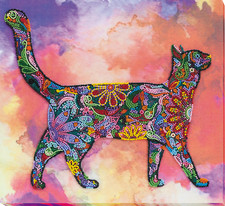 Cat Walking in the sunset Bead Embroidery Kit DIY Beaded Home Decor Wall Art