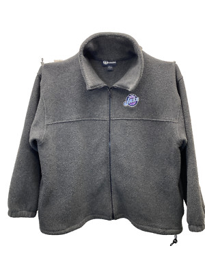 Vintage Utah Jazz Basketball 212 Fahrenheit Gray Fleece Full Zip Jacket Men's L