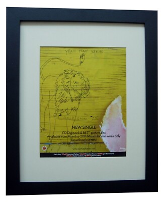 YEAH YEAH YEAHS+Gold Lion+POSTER+AD+RARE FRAMED ORIGINAL 2006+FAST WORLD SHIP