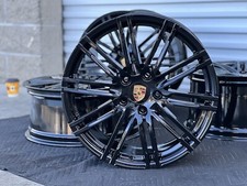 20" Porsche 981 Cayman Boxster Spyder Turbo GTS S Black Wheels Rims Factory OEM