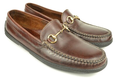 David Spencer Men's Size 10 Brown Leather Horse Bit Driver Shoe