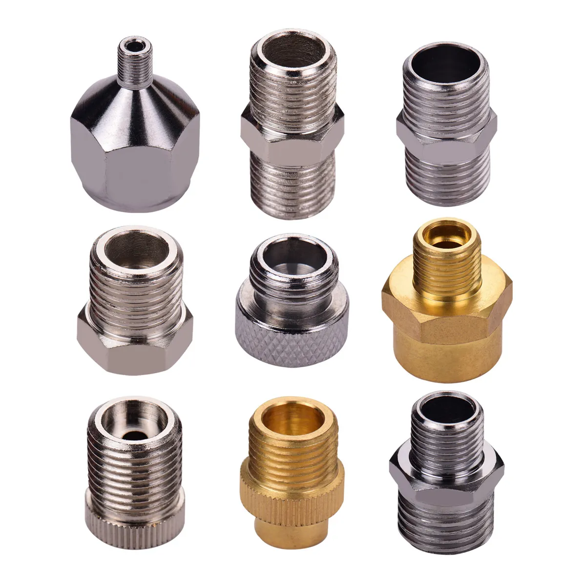 9Pcs Adaptor Kit Fitting Connector Set for Airbrush Hose with Badger Paasc  N4E6