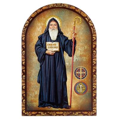 Saint Benedict Arched Desk Plaque Pack of 6 Size 4 in H Ideal for Prayer Space