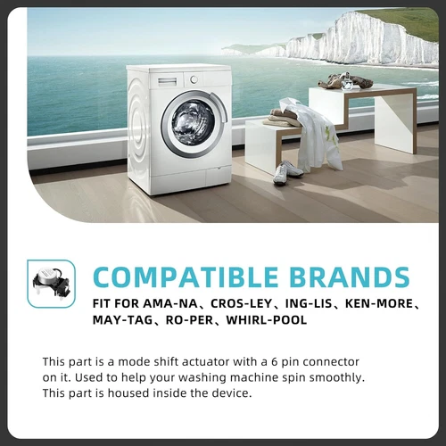 W10913953 Washer Shift Actuator for Whirlpool Maytag Kenmore W10815026 W10597177 - Picture 5 of 14
