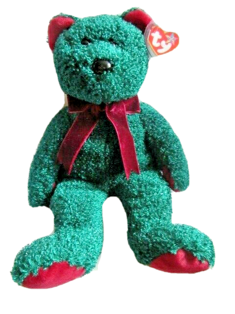 TY BEANIE BUDDY BEAR - 2001 CHRISTMAS HOLIDAY TEDDY - RETIRED WITH TAG - MINT
