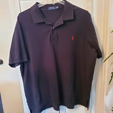 Polo Ralph Lauren Size 2XB Polo Shirt Solid Black Golf Big  Tall Shirttail