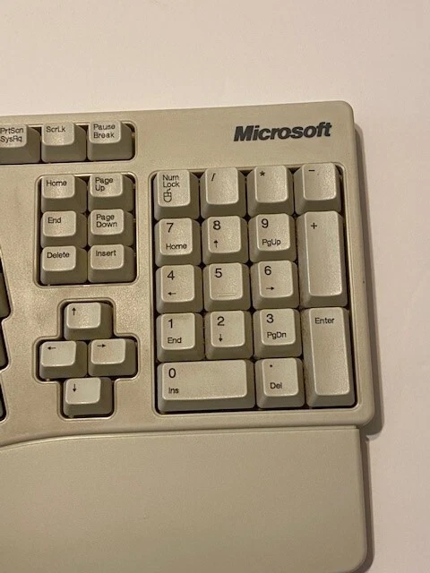 Microsoft Keyboard Elite X06-19331  Ergonomic Wired White PS/2 Connector KU-0045 - Image 3 of 4