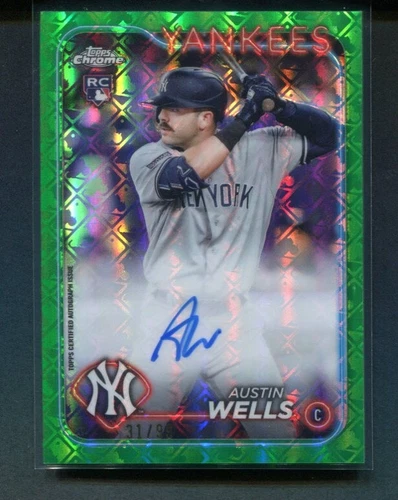 2024 Topps Chrome Austin Wells Rookie Green Logofractor Auto 31/99