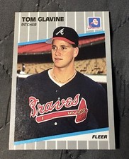 1989 Fleer Tom Glavine Baseball Card  #591 Atlanta Braves World Series Champion