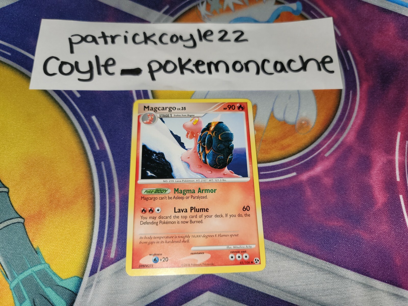 Magcargo Uncommon Diamond & Pearl Great Encounters 45/106 NM front/VLP back