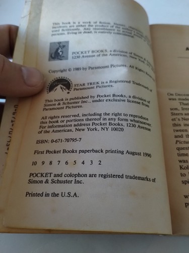 Star Trek TOS The Lost Years J.M. Dillard 1989 Pocket Books Paperback - Picture 7 of 8