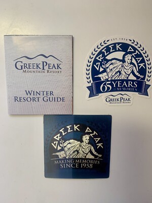 Greek Peak Ski Resort Trail Map Anniversary Sticker & Season Pass Day Hologram