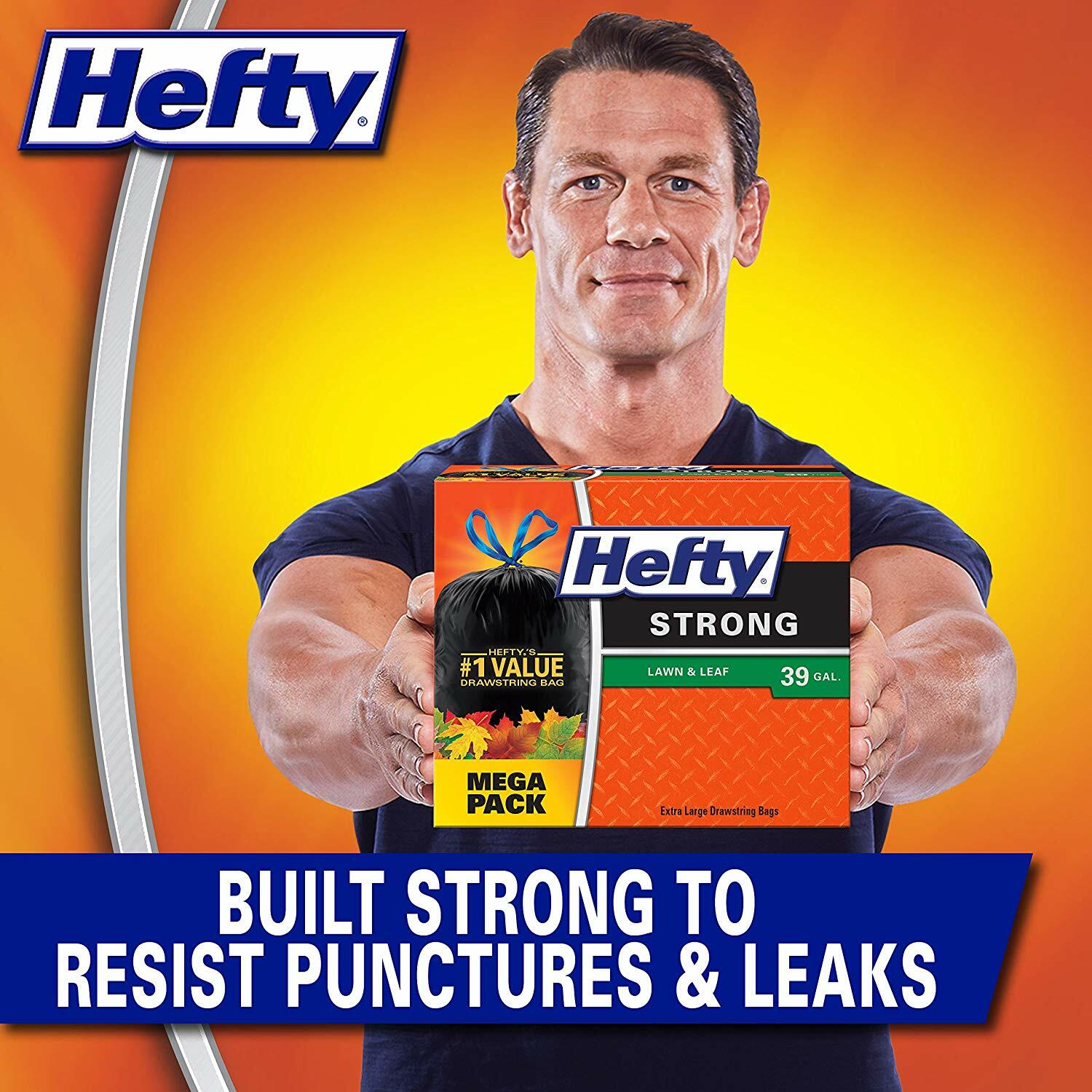 Hefty Strong Drawstring Bags, Lawn & Leaf, Extra Large, 39 Gallon, Mega Pack - 38 bags