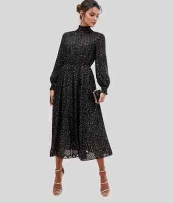 TED BAKER Elsiie Metallic Stars Midi Dress size UK 10 RRP £199  UK