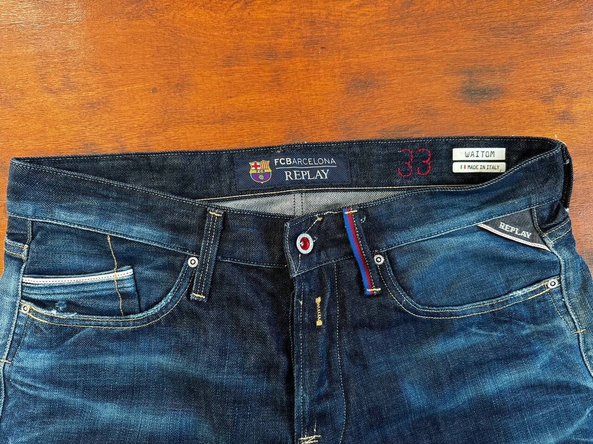 REPLAY JEANS リプレイ ANBASS FCバルセロナ size33 イタリア製 美品 