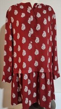 NWOT Loft Red Knee Length Long Sleeve Dress Size S