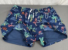 NWOT Chubbies The Neon Lights Swim Trunks w/ Liner Shortie 4  XL
