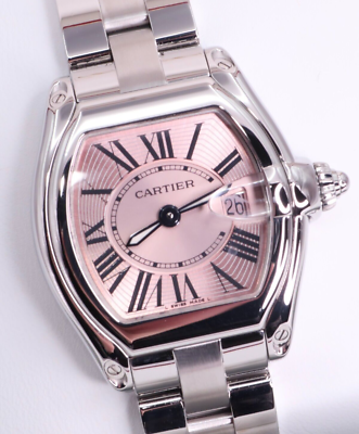Pristine 2010s Cartier Roadster Small Model W62017V3 Pink Dial