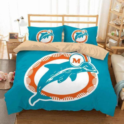 Sport Gift For Fans Miami Dolphins Full Bedding Duvet Cover Set (4pcs)