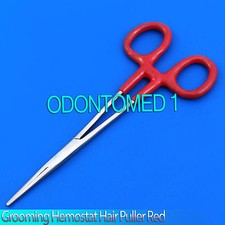 Dog Cat Pet Grooming Hemostat Hair Puller 5.5" Red