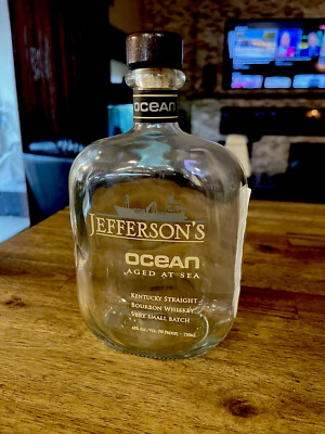 Jefferson's Ocean Bourbon Whiskey Empty Bottle 750 Very Small Batch Aged at Sea