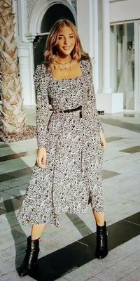 leopard print midi dress zara