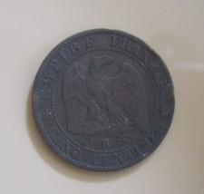 1853 French 5 Centimes Copper Coin Napoleon lll