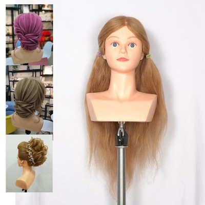 Hairdressing 22 Inches 100 Human Hair Shoulder Training Mannequin