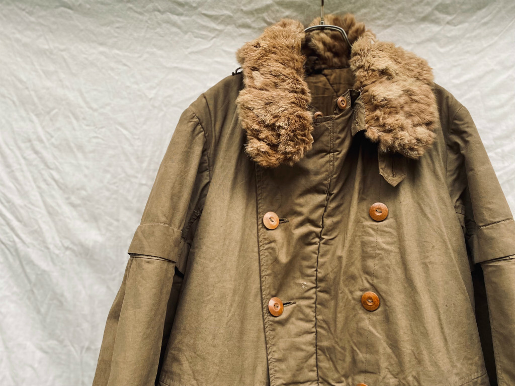 アメリヴィンテージ MILITARY LAYERED BOA COAT WWII ww2 Japanese Army antique winter coat boa rabbit leather | eBay