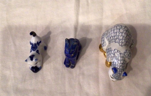 Fabulous Lot Of Quality Cats Delft Lapis Porcelain Blue and White Miniature Cat - Picture 2 of 15
