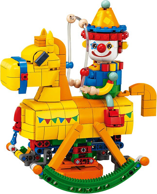 Schaukelpferd Clown Baustein Set kompatibel Puppe Spielzeug Bau 590 Teile