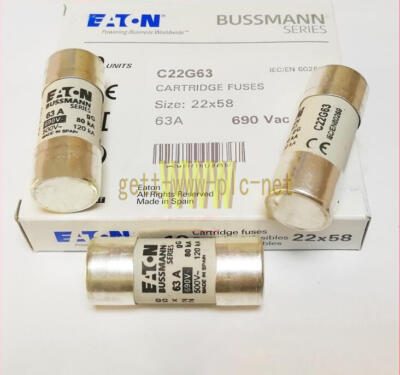 10PCS Eaton Bussmann Fuse Solar PV 22*58mm 63A 690VAC C22G63 NEW