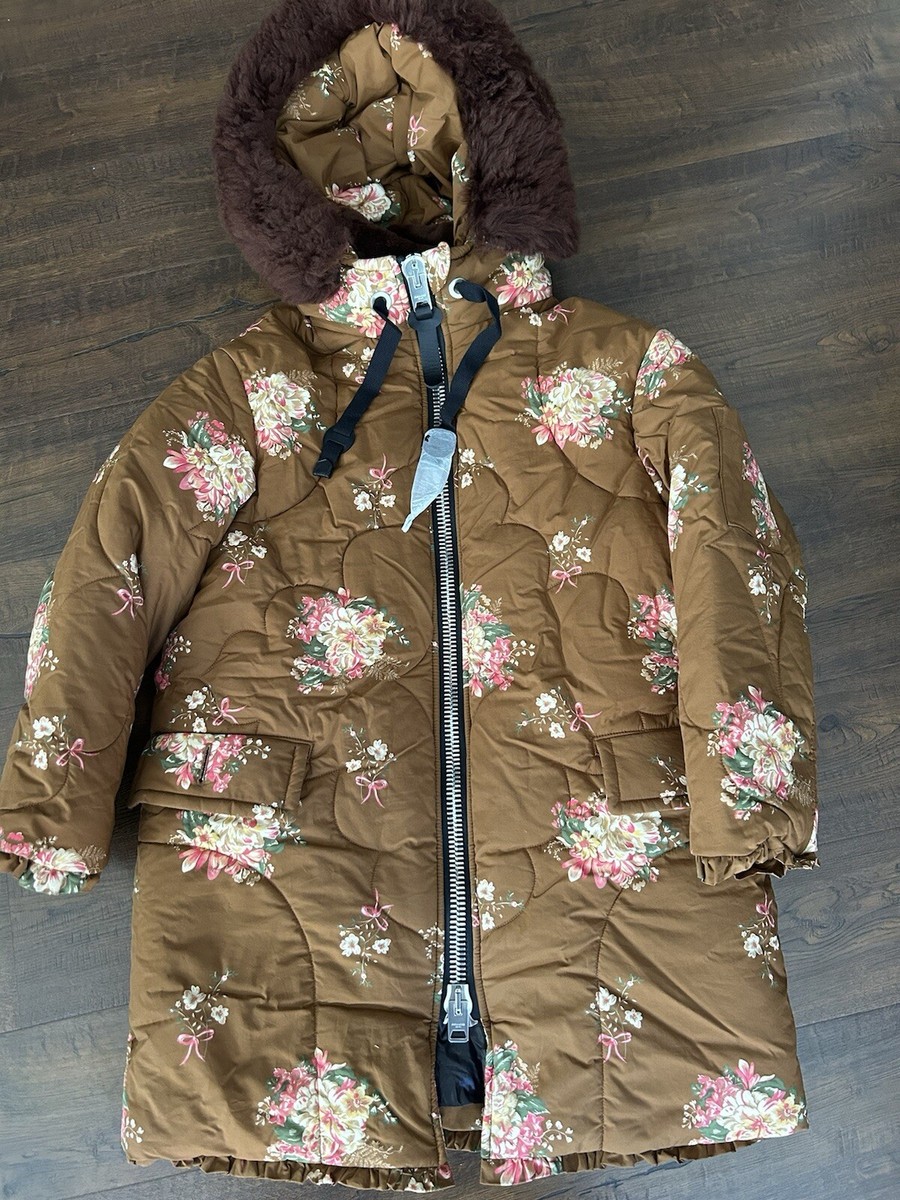 Coach Brown Winter Puffer Floral Print Coat | eBay