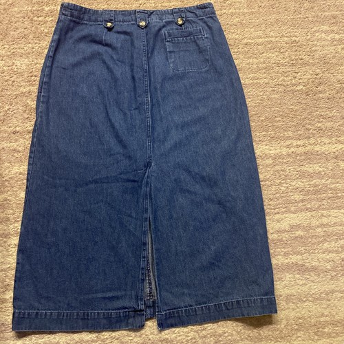 Vintage White Stag Denim Rock Blue Jeans Maxi Taschen Damen 12 Rückenschlitz EUC* - Bild 5 von 8