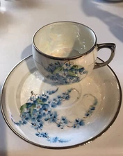 Antique Signed D & B Made In Germany Tea Cup & Saucer & Plate