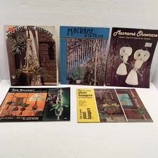 Vintage Lot of Macrame Books and Instruction Pamphlets 1970s