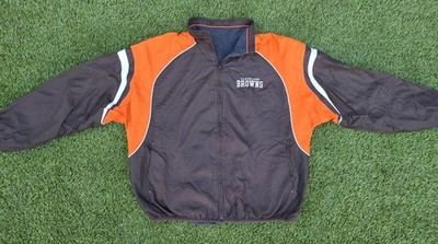 NIKE NFL Cleveland Browns Nylon Fleece Reversible Jacket Vintage Size XL